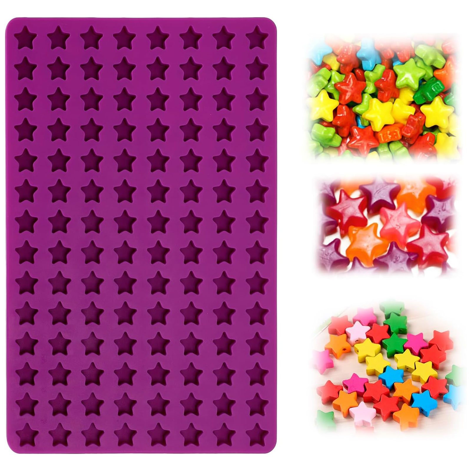 Gummy Candy - 112 Bölmeli Mini Yıldız Silikon Kalıplar,