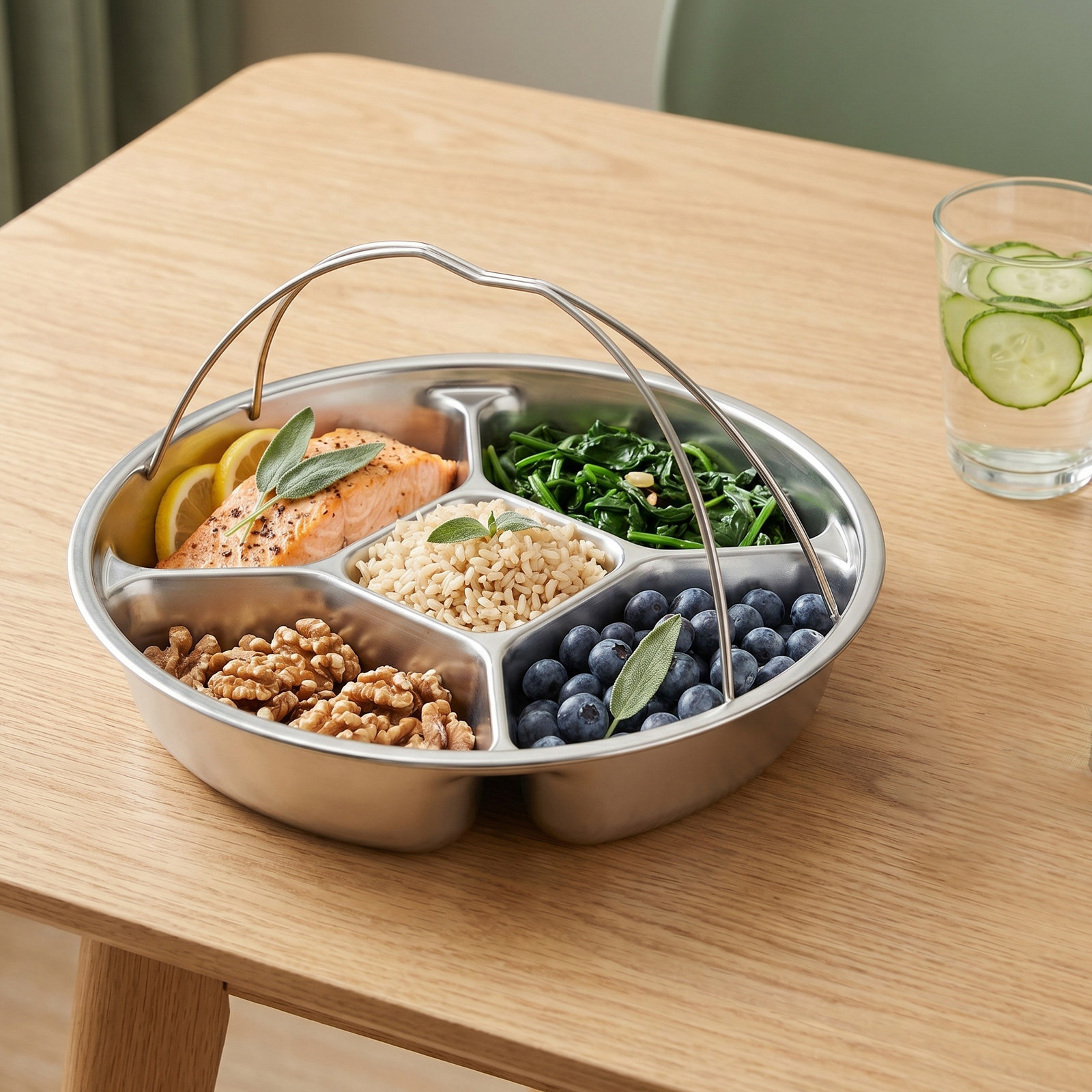 Paslanmaz Çelik Bölmeli Servis - Healthy Snacks Food incelemesi ve fiyatı